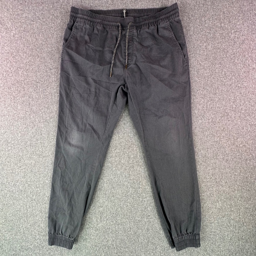 Volcom Joggers Mens M Frickin Elastic Waist Charcoal Grey Repreve Skateboard